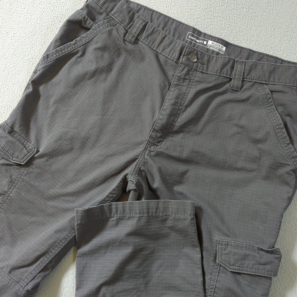 Carhartt Cargo Pants Mens 40x32 Grey Force Relaxed Fit Ripstop Workwear